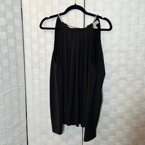 MICHAEL Kors Black Shoulder Out Blouse SZ L - Picture 1 of 6